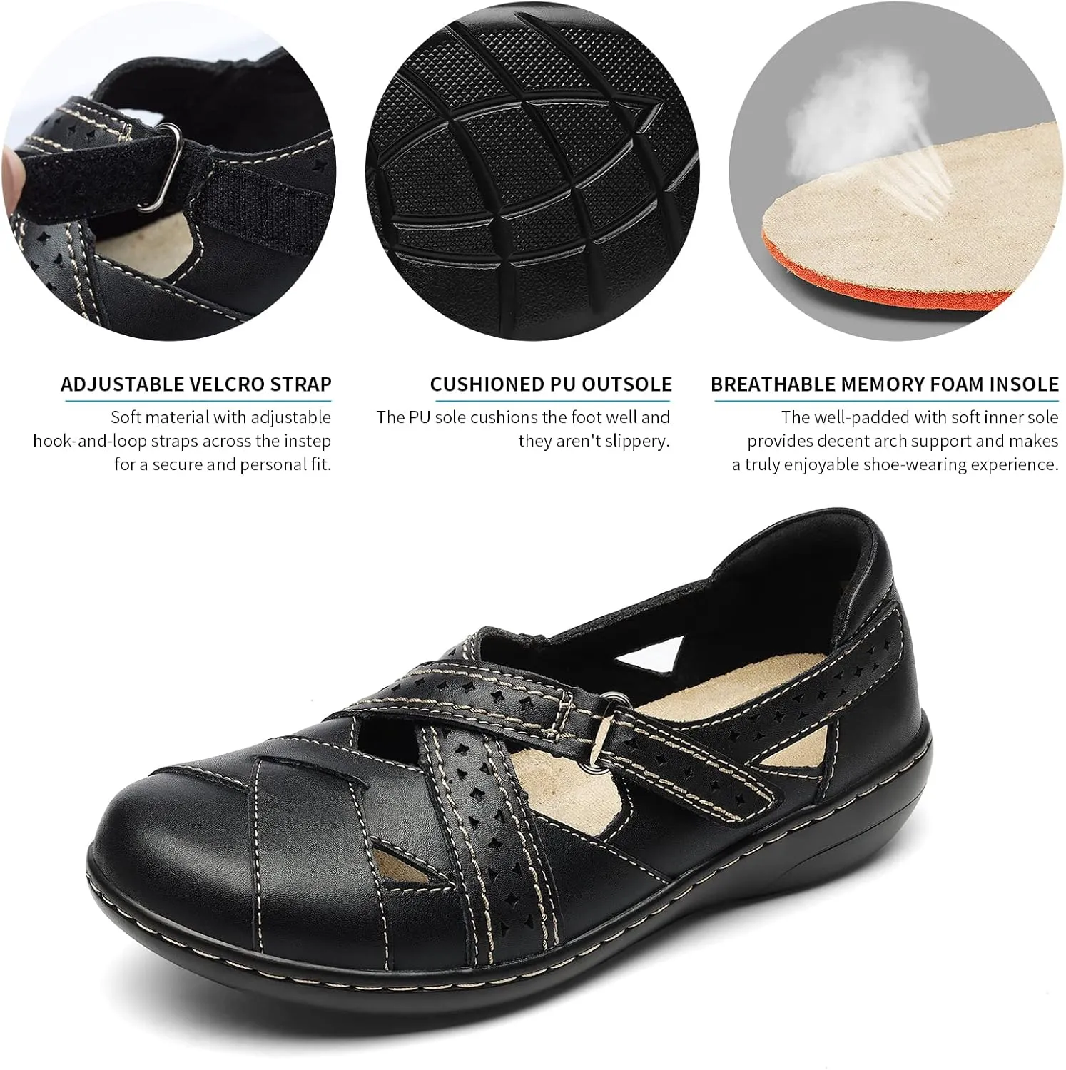 TERRIKAT Women's Casual Loafers Cute Slip On Comfort Walking Flats Leather Driving Moccasins Fashion Closed Toe Boat Shoes