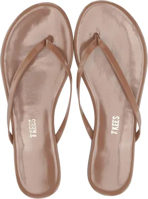 TKEES Foundation Gloss - Flats for Women - Cowhide Leather Upper - Cushioned Leather Footbed - Rubber Outsole Beach Bum 11 B - Medium