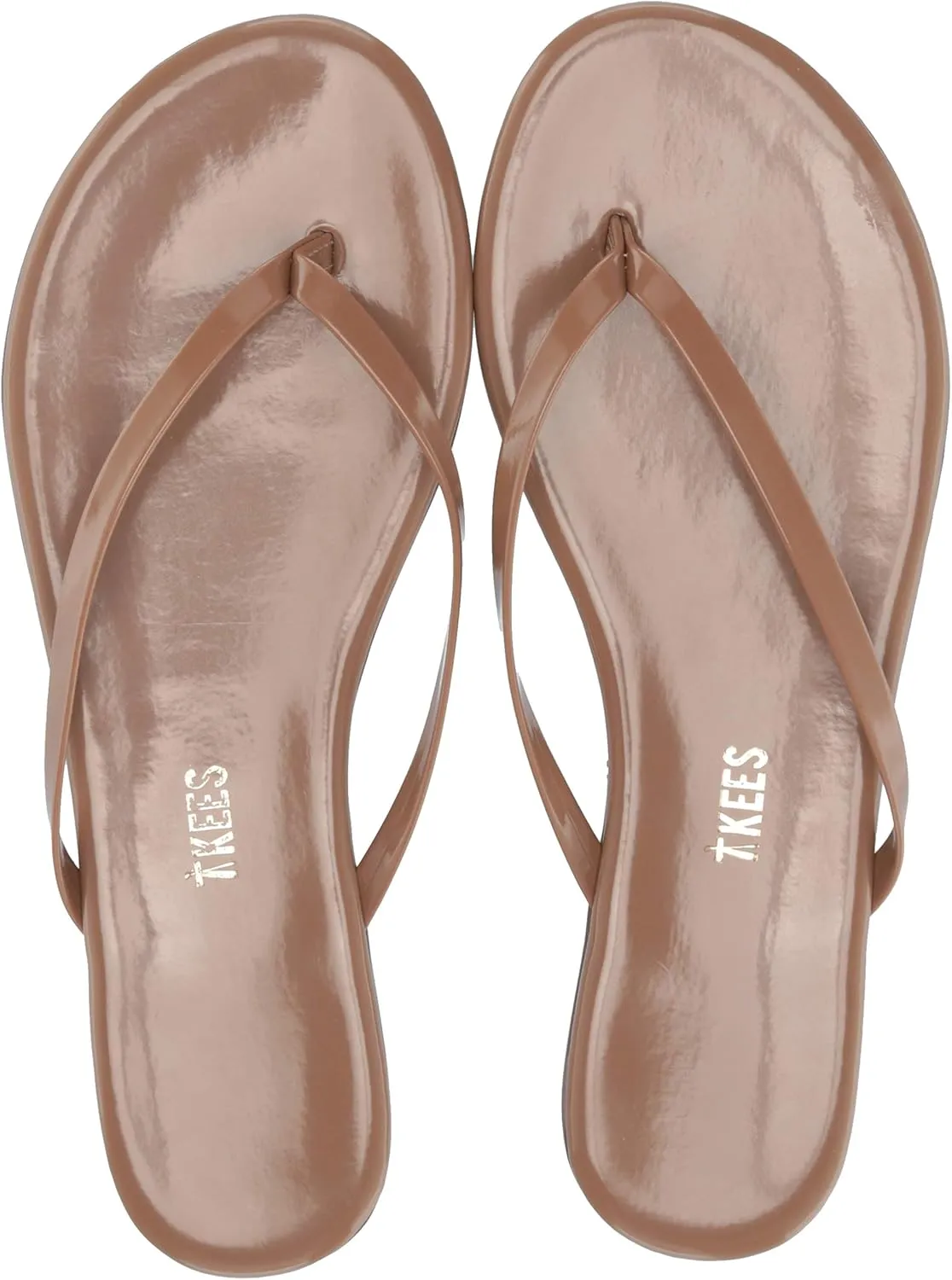 TKEES Foundation Gloss - Flats for Women - Cowhide Leather Upper - Cushioned Leather Footbed - Rubber Outsole Beach Bum 11 B - Medium