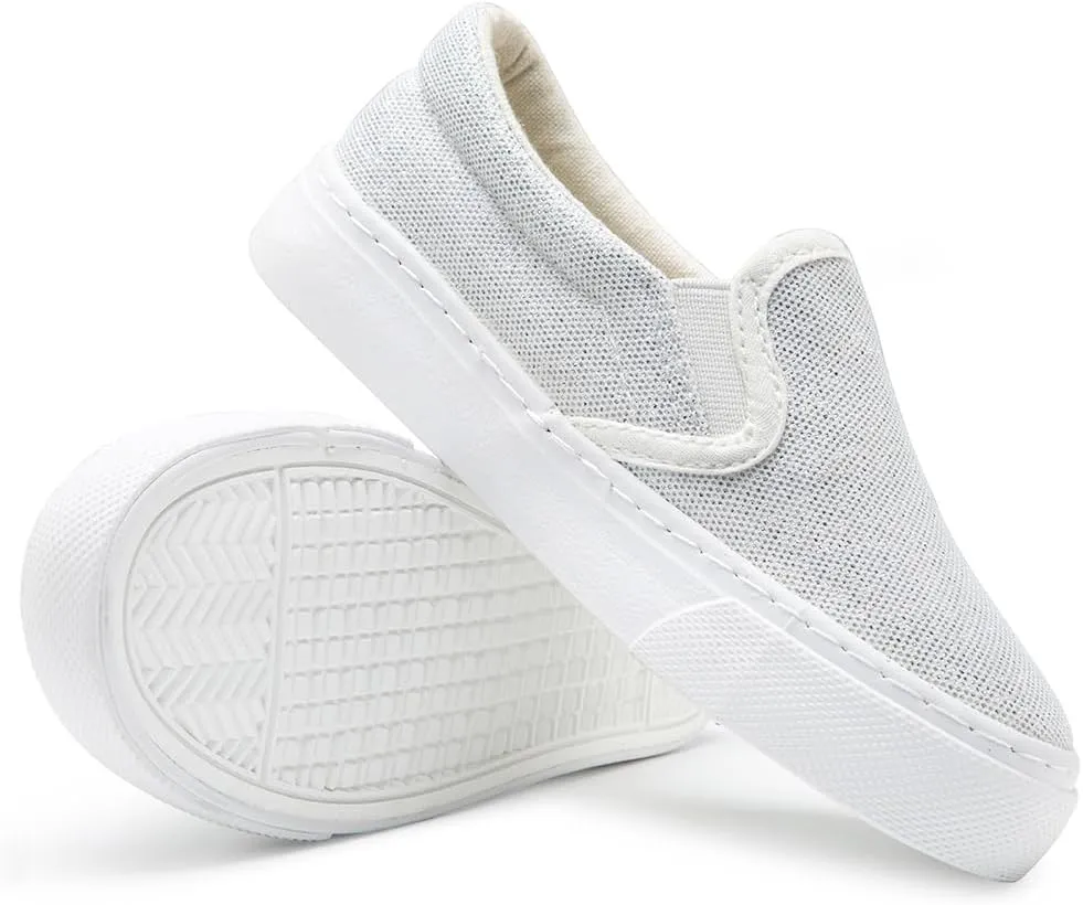 Toandon Toddler Girls Kids Sparkle Slip On Sneakers Loafers Age 2-10