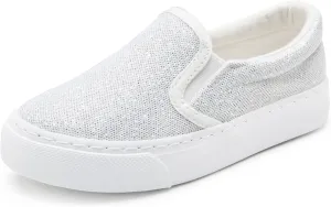 Toandon Toddler Girls Kids Sparkle Slip On Sneakers Loafers Age 2-10