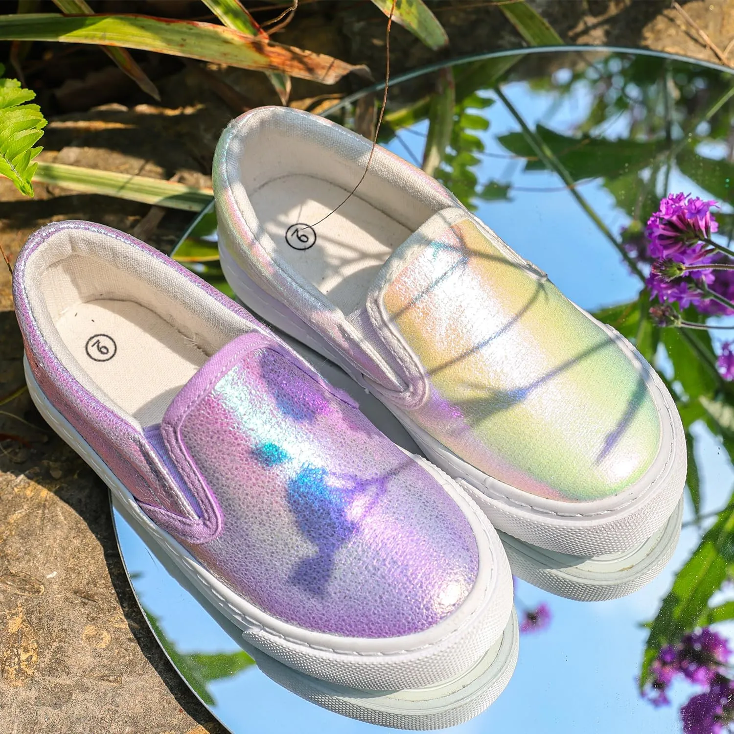 Toandon Toddler Kids Girls Sparkle Slip On Walking Shoes Age 2-10