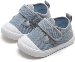 Toddler Girls Boys Shoes Kids Canvas Sneakers with Cartoon Print Adjustable Strap