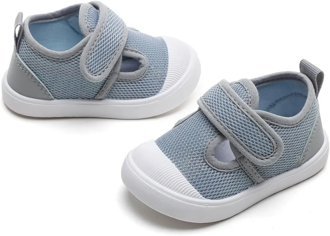 Toddler Girls Boys Shoes Kids Canvas Sneakers with Cartoon Print Adjustable Strap