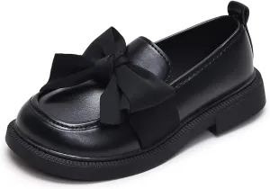 Toddler Girl’s Dress Shoes Comfort Bowtie Princess Oxford Style School Uniform Shoes Loafer Flats