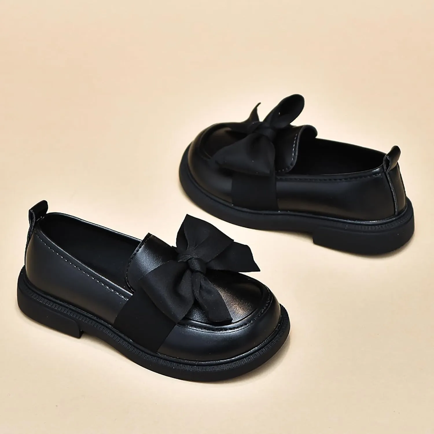 Toddler Girl’s Dress Shoes Comfort Bowtie Princess Oxford Style School Uniform Shoes Loafer Flats