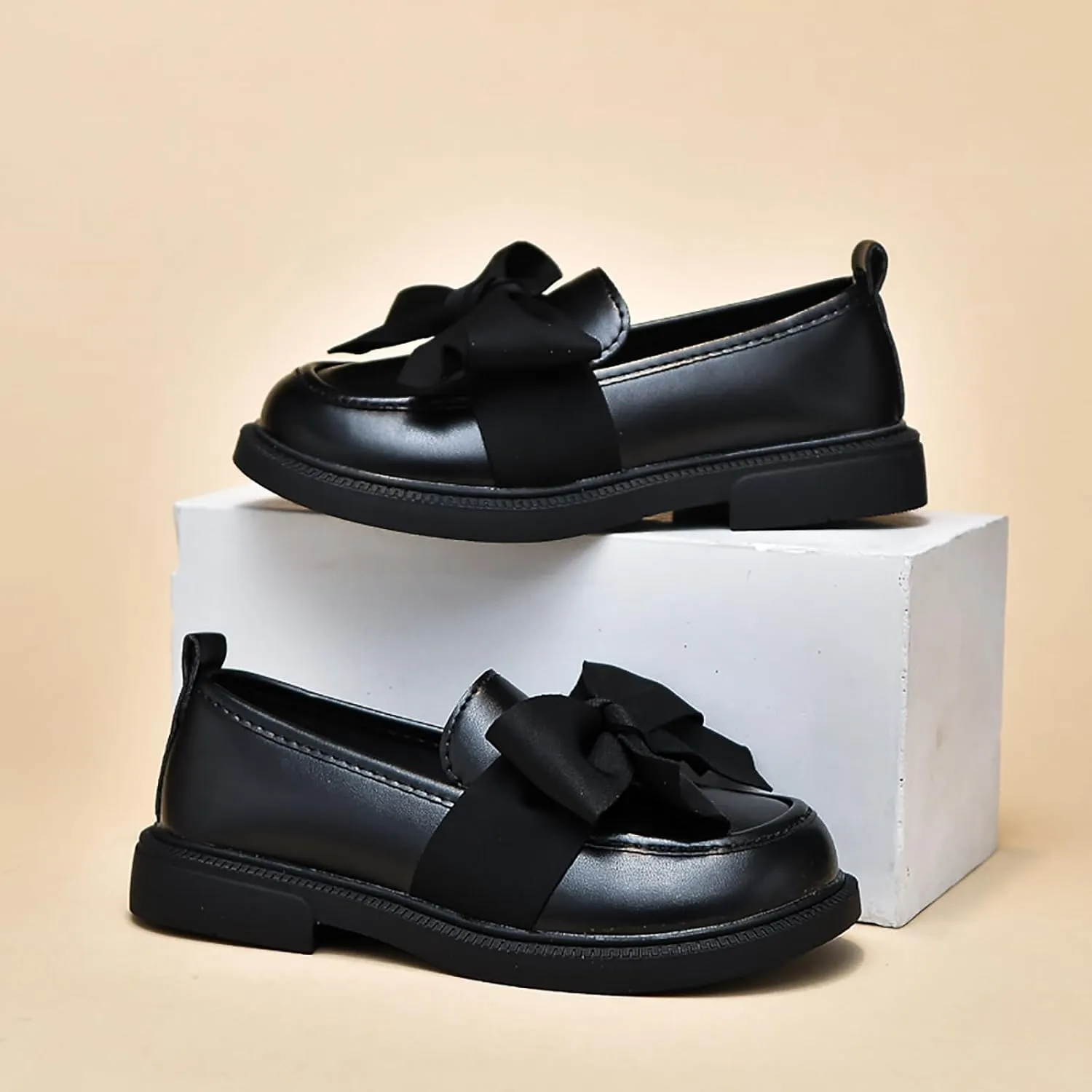 Toddler Girl’s Dress Shoes Comfort Bowtie Princess Oxford Style School Uniform Shoes Loafer Flats