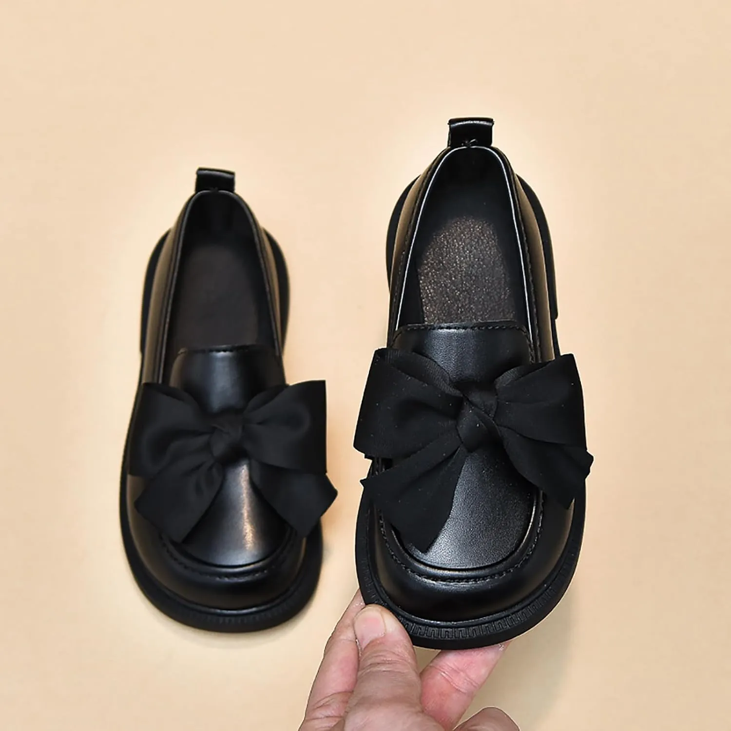 Toddler Girl’s Dress Shoes Comfort Bowtie Princess Oxford Style School Uniform Shoes Loafer Flats