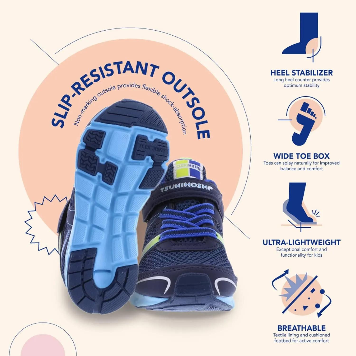 TSUKIHOSHI Boy's Youth Velocity (Little Big Kid) Sneaker