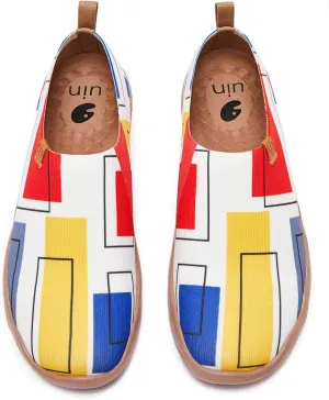 UIN Men's Walking Travel Shoes Slip On Canvas Casual Loafers Lightweight Comfort Fashion Sneaker Happy Doggies