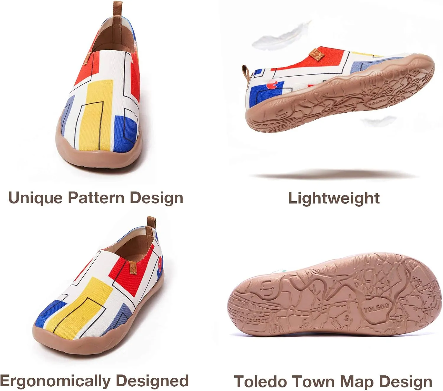 UIN Men's Walking Travel Shoes Slip On Canvas Casual Loafers Lightweight Comfort Fashion Sneaker Happy Doggies