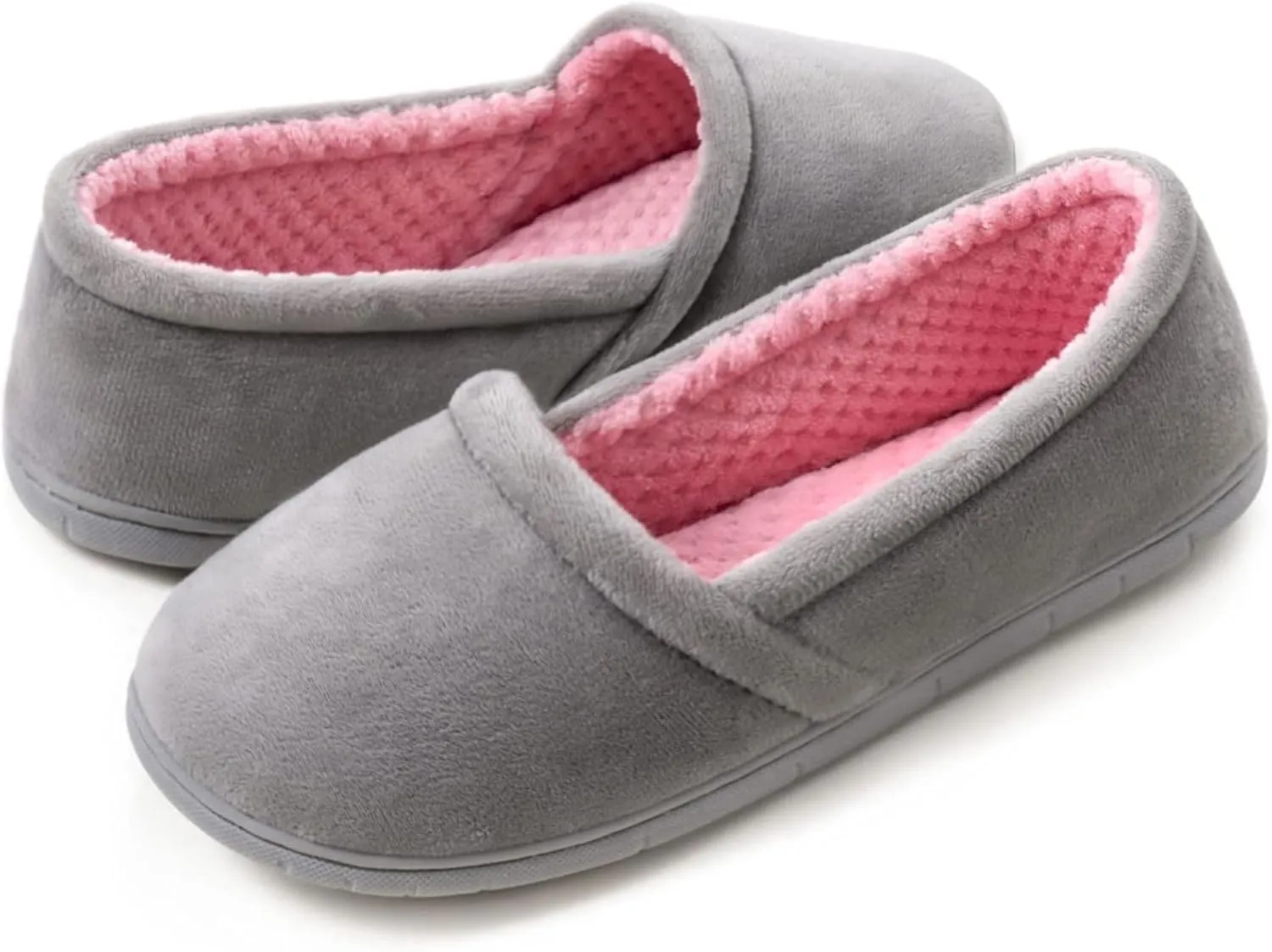 ULTRAIDEAS Women's Grace Closed Back Slippers, Memory Foam Loafer House Shoes with Rubber Sole