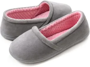 ULTRAIDEAS Women's Grace Closed Back Slippers, Memory Foam Loafer House Shoes with Rubber Sole