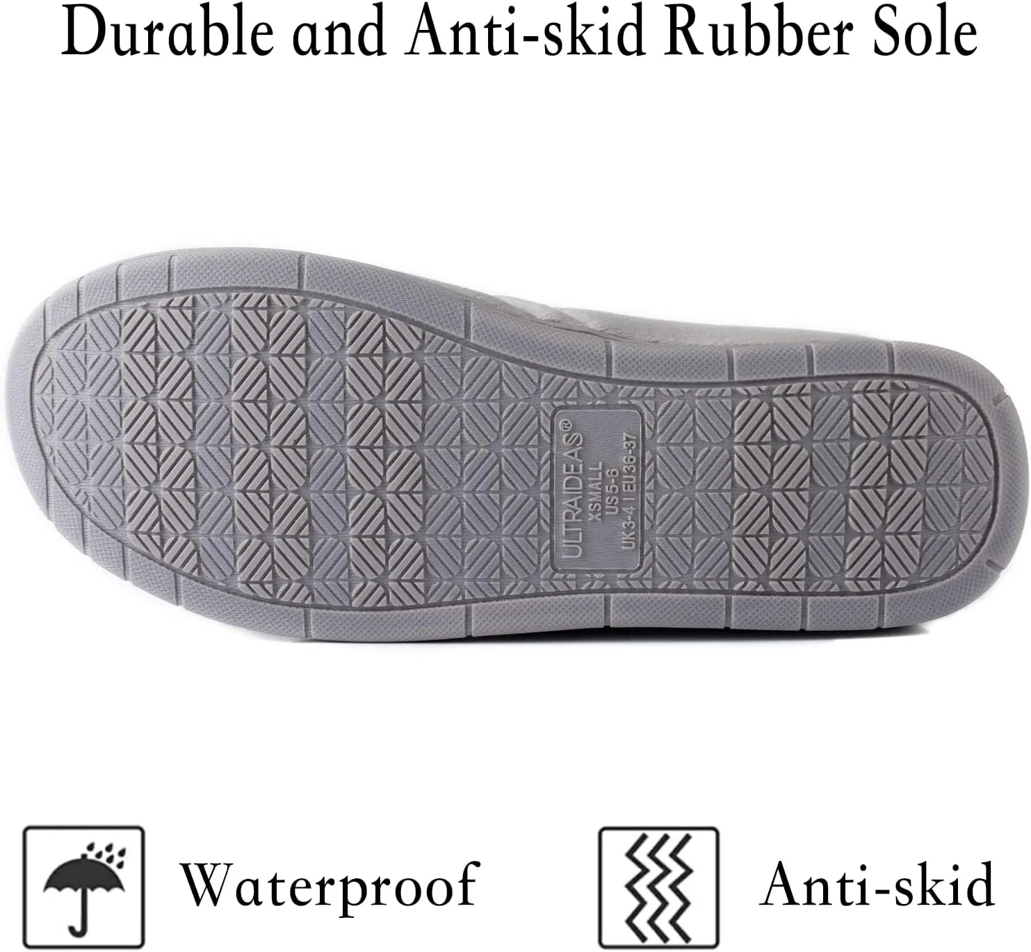 ULTRAIDEAS Women's Grace Closed Back Slippers, Memory Foam Loafer House Shoes with Rubber Sole