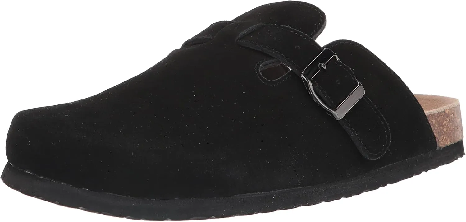 Unisex Soft Footbed Clog，Suede Leather Clogs, Cork Clogs Shoes for Women Men，Antislip Sole Slippers Mules