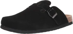 Unisex Soft Footbed Clog，Suede Leather Clogs, Cork Clogs Shoes for Women Men，Antislip Sole Slippers Mules