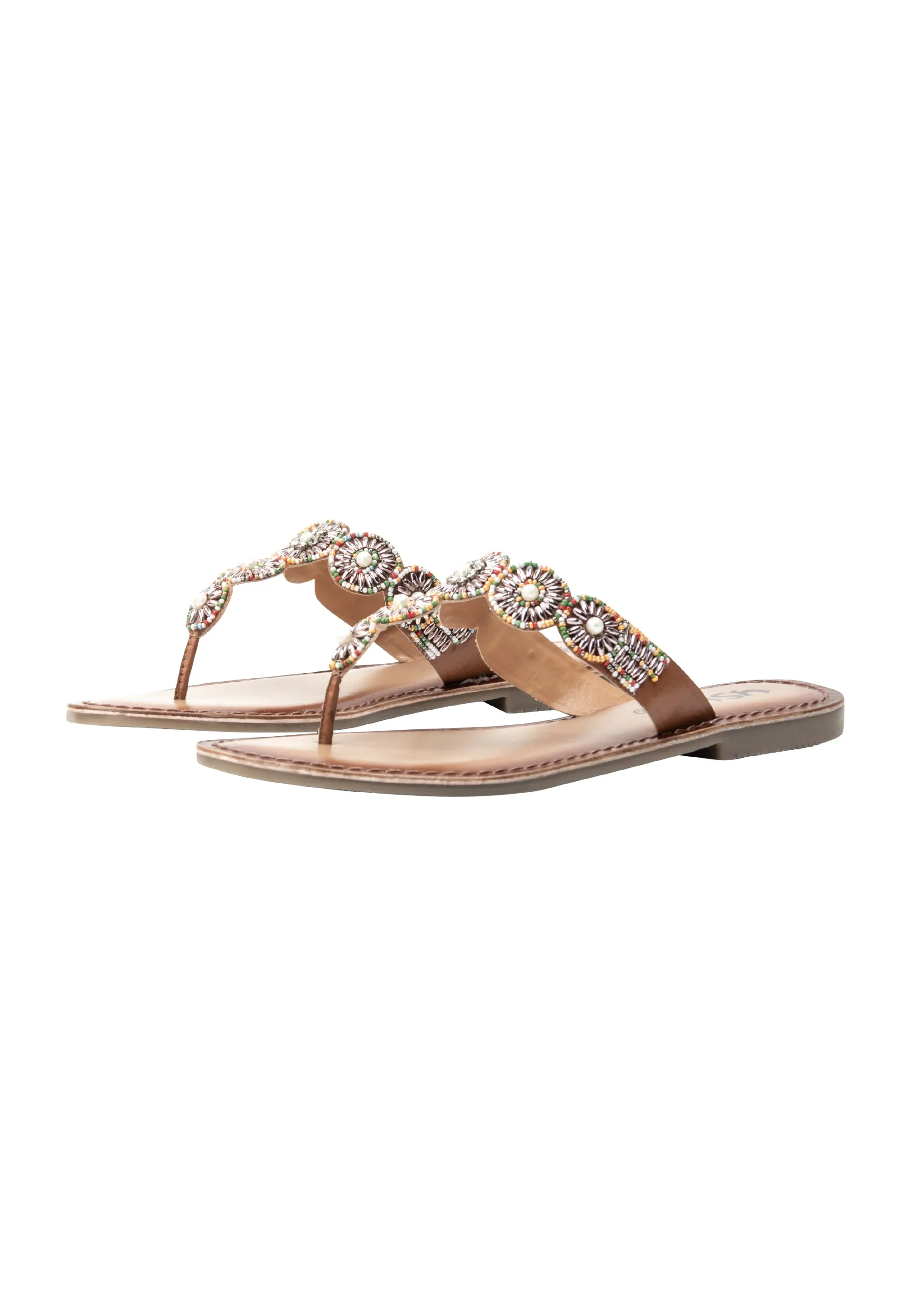 usha FESTIVAL Women's Sandal With Pearl Embroidery