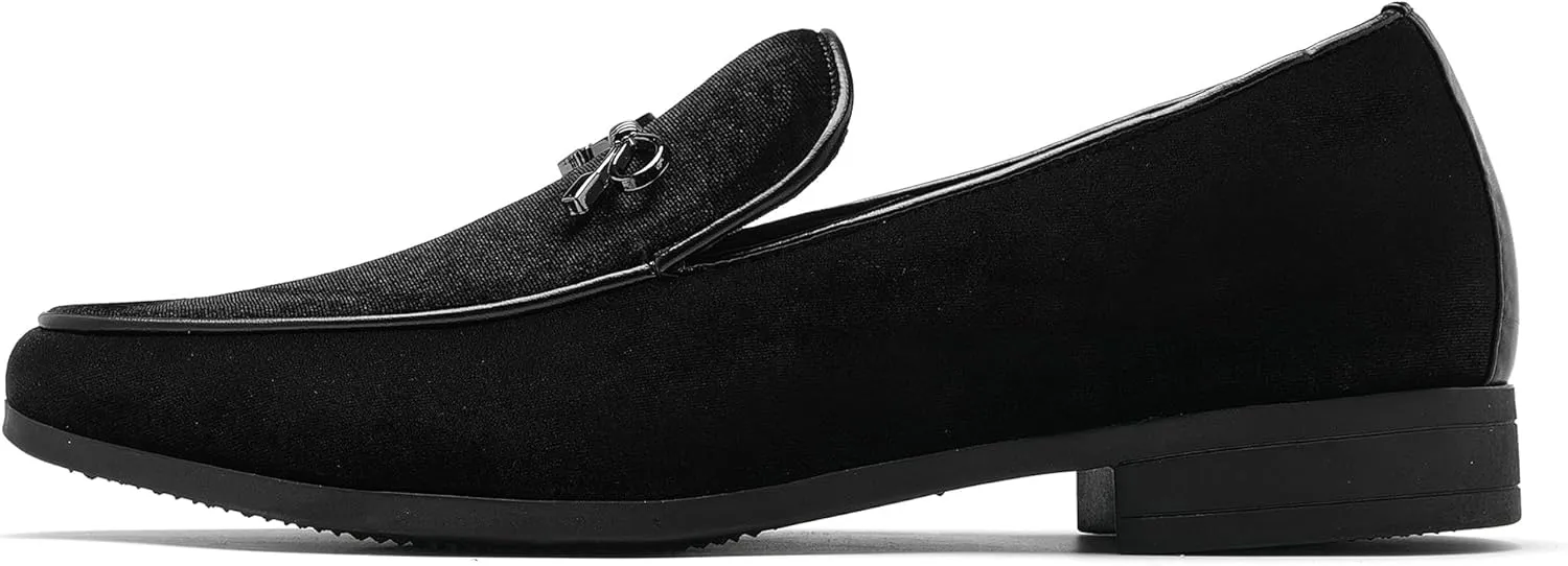 UUBARIS Mens Velvet Loafers Slip-on Dress Shoes Fashion Style Driving Shoes Classic Tuxedo Shoes Casual Oxford Shoes