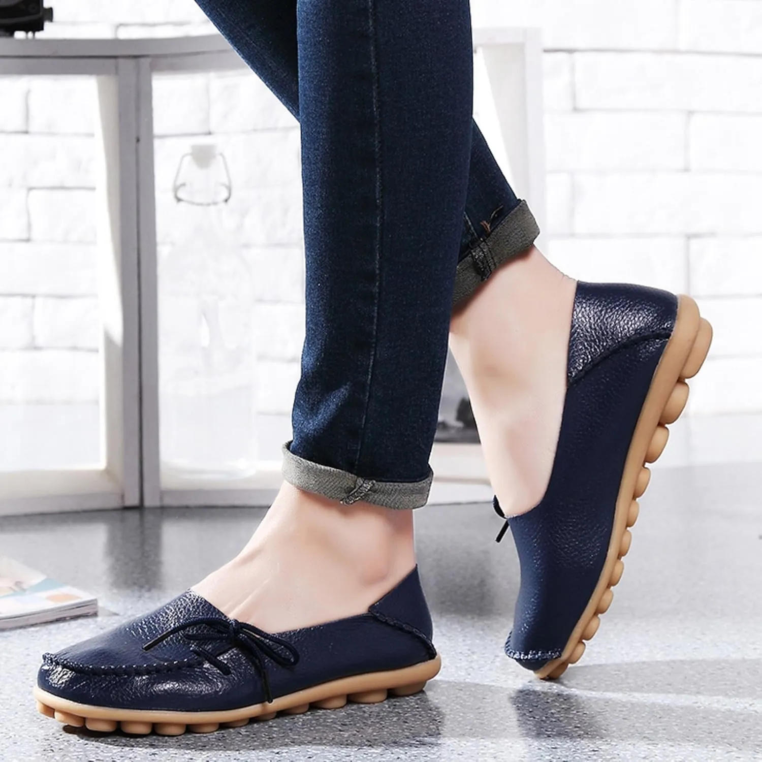 VenusCelia Women's Breathable Comfort Walking Office Flat Loafer