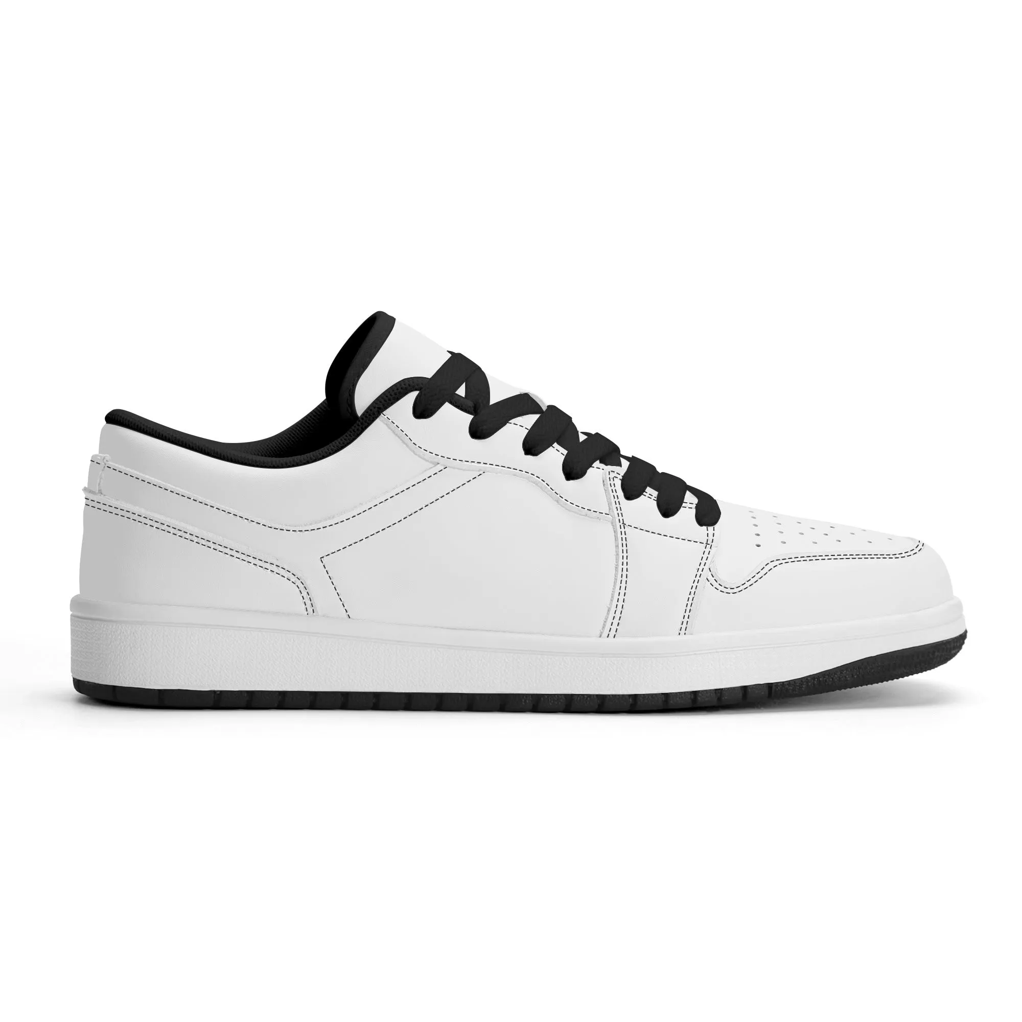 Weiße Low Top Leder Sneaker für Damen