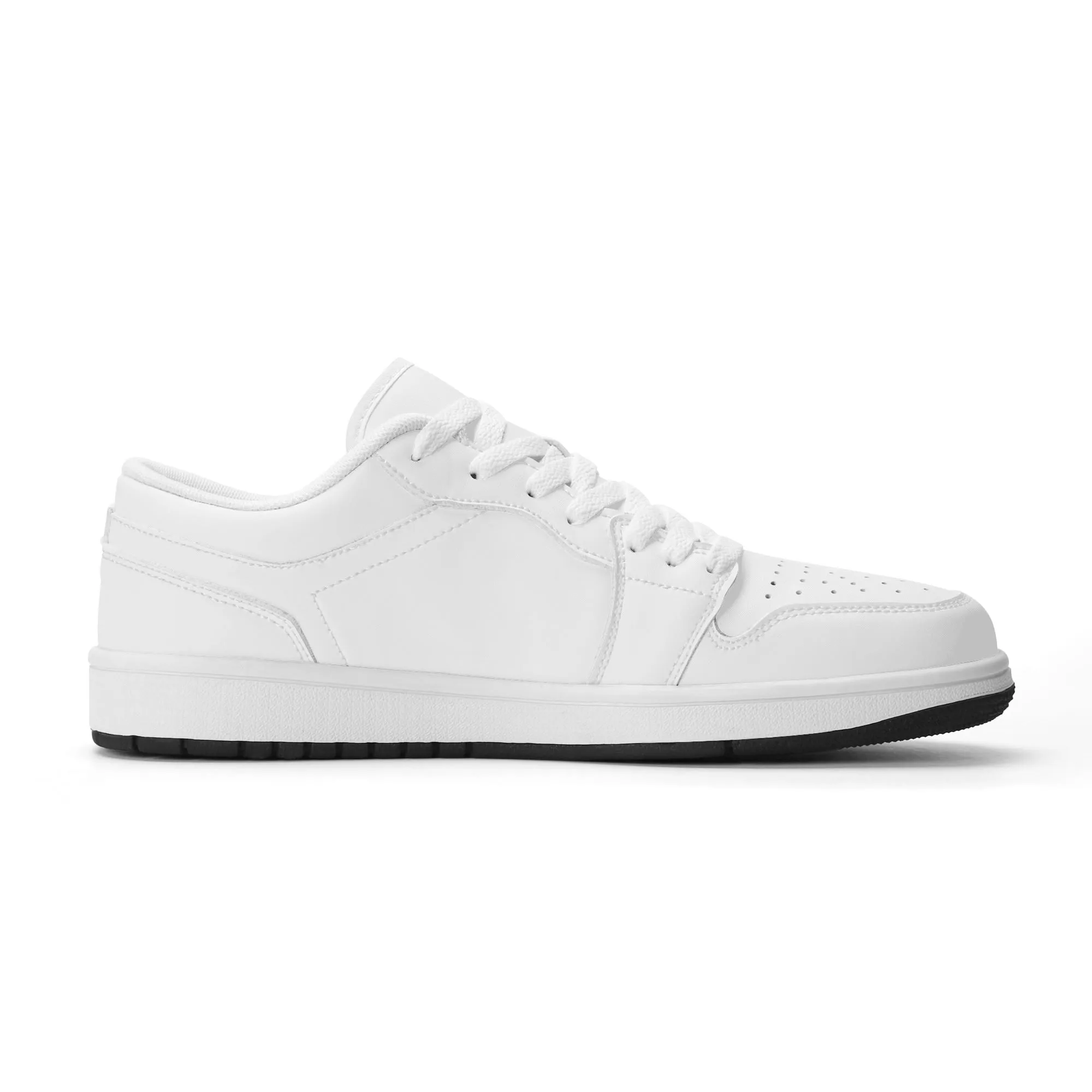 Weiße Low Top Leder Sneaker für Damen