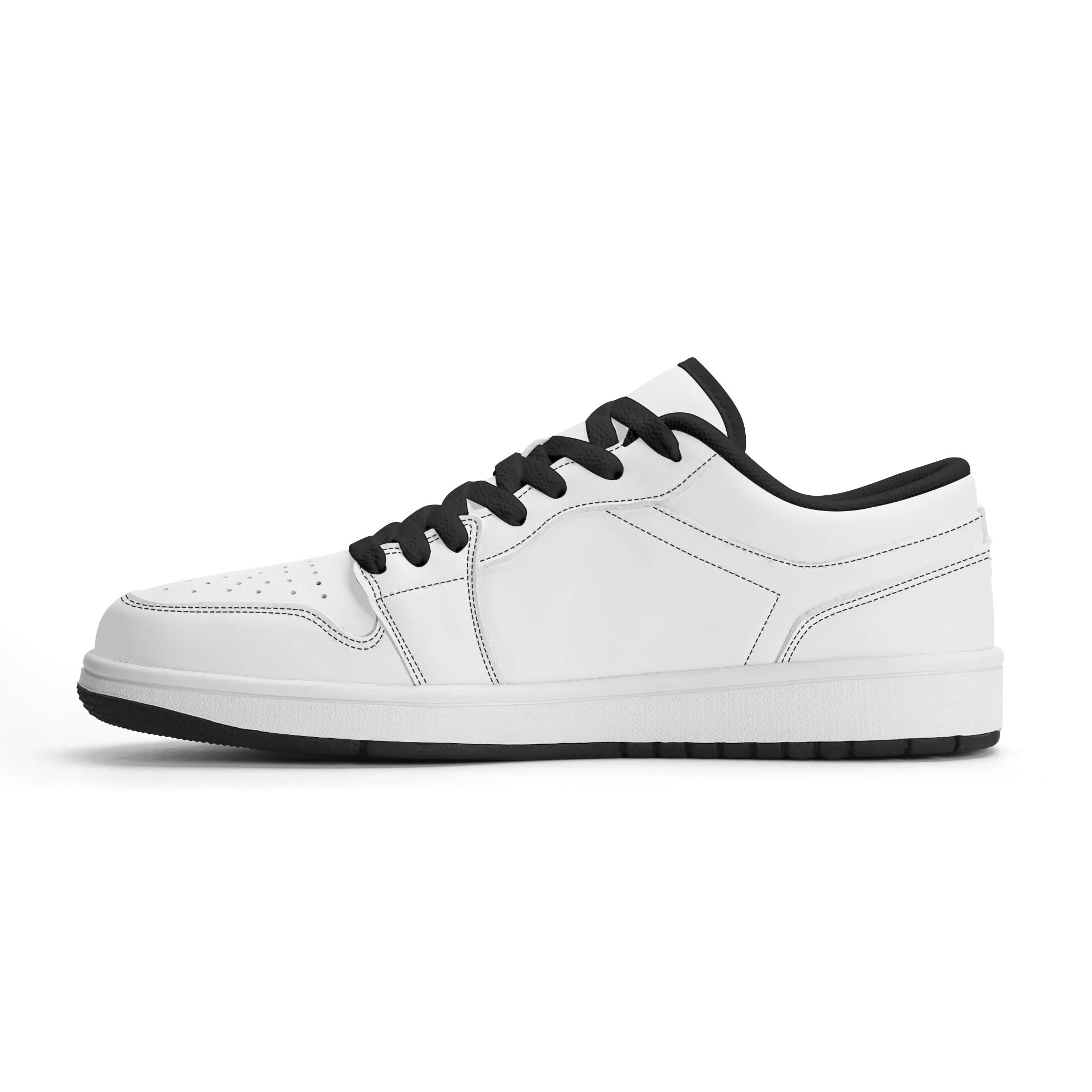 Weiße Low Top Leder Sneaker für Damen