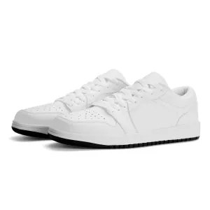 Weiße Low Top Leder Sneaker für Damen