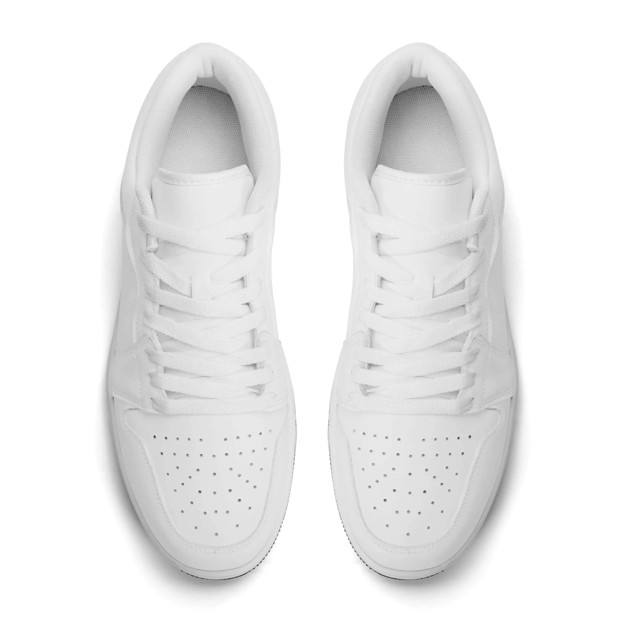 Weiße Low Top Leder Sneaker für Damen