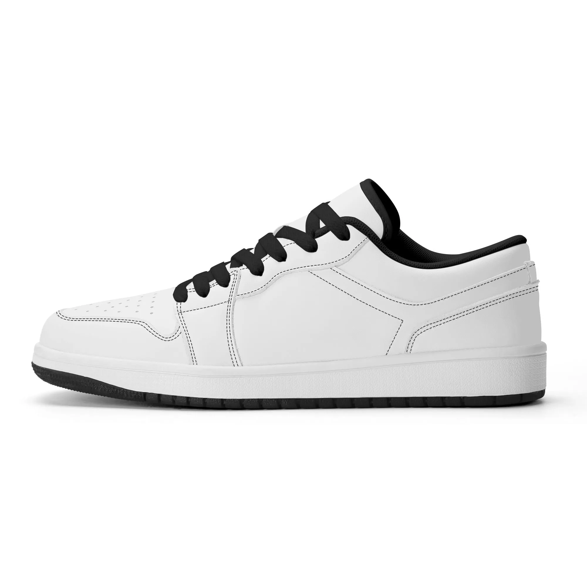 Weiße Low Top Leder Sneaker für Damen