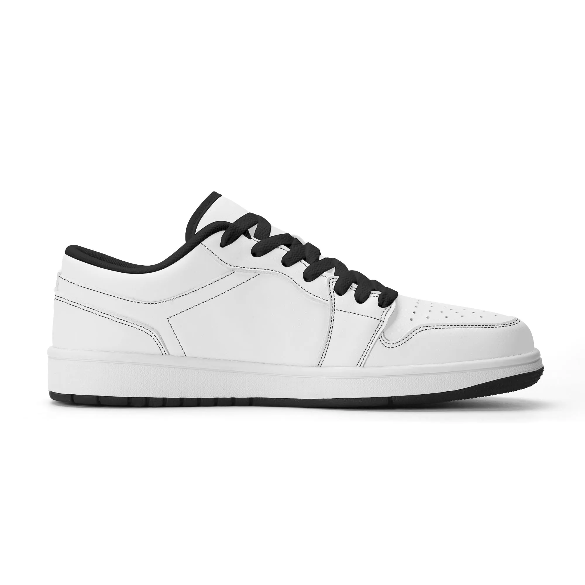Weiße Low Top Leder Sneaker für Damen