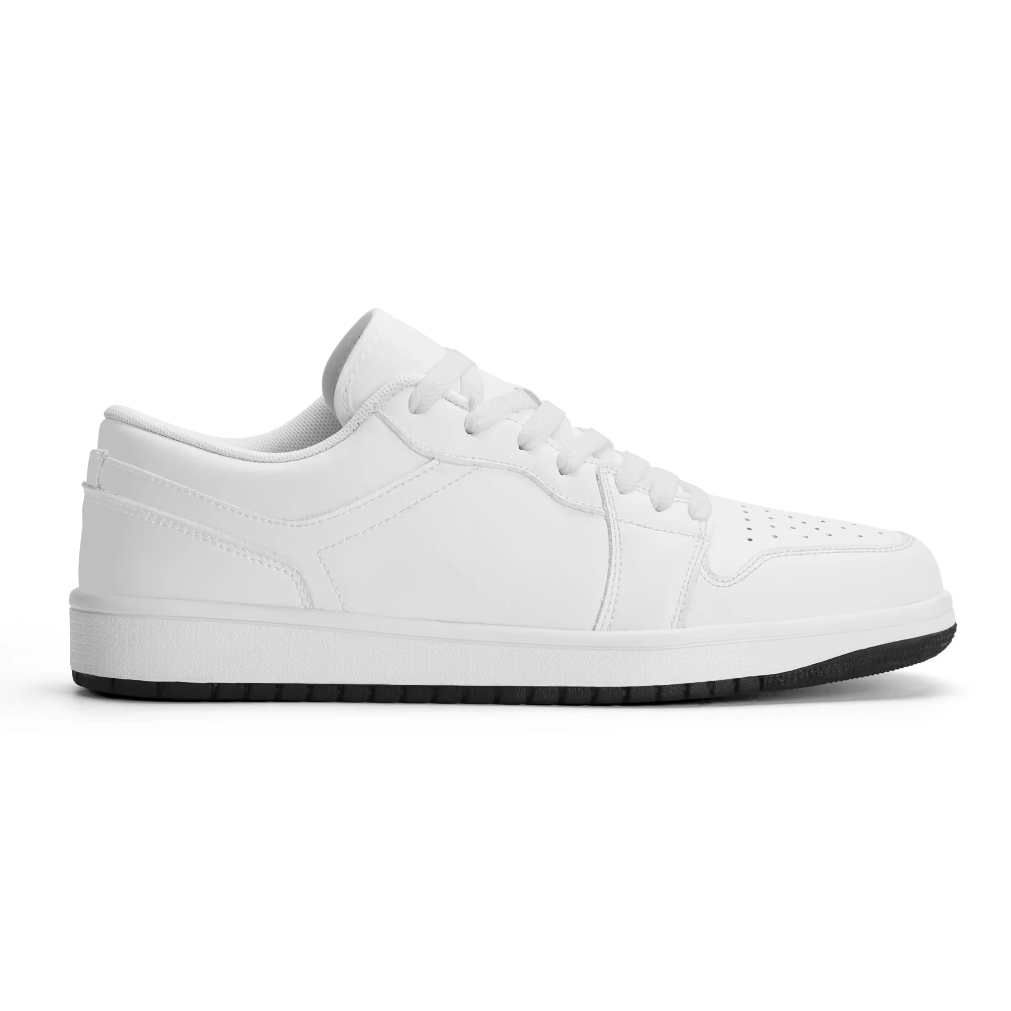 Weiße Low Top Leder Sneaker für Damen