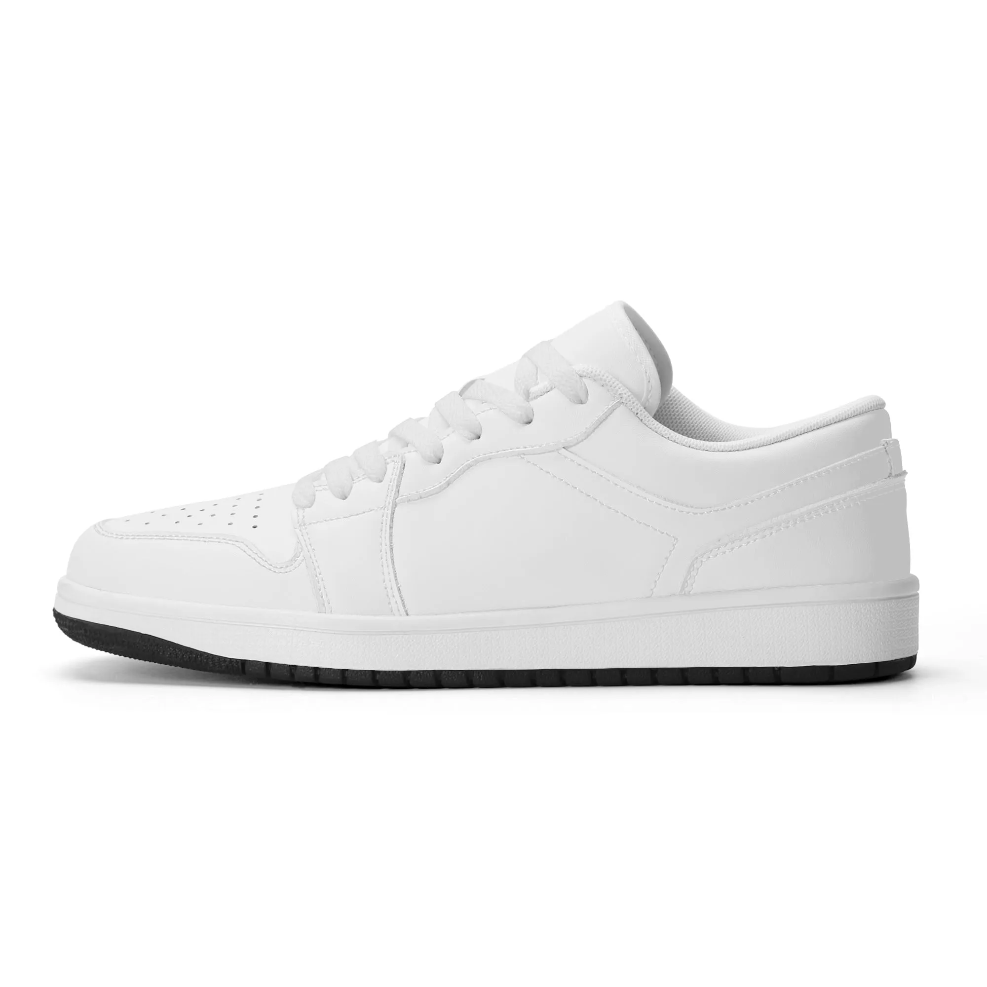 Weiße Low Top Leder Sneaker für Damen