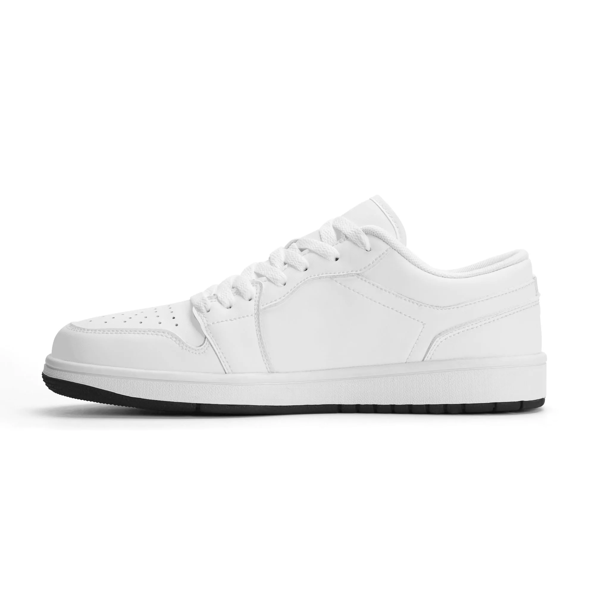 Weiße Low Top Leder Sneaker für Damen