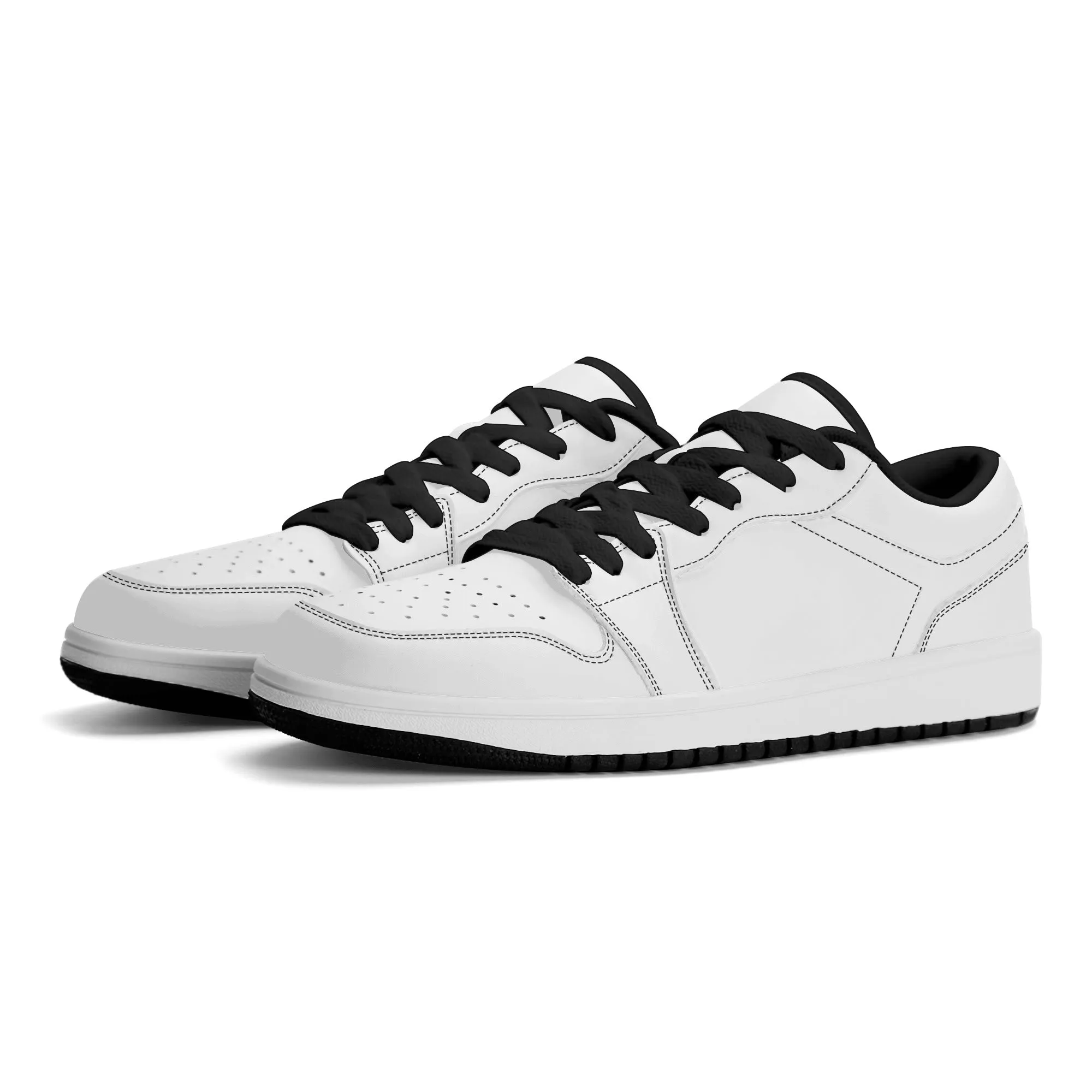 Weiße Low Top Leder Sneaker für Damen