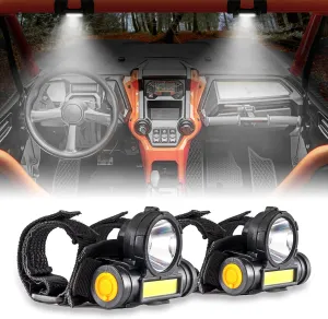 WeiSen 2 Pack LED Dome Light UTV Interior Lights Universal Fits 1.25"-2" Roll Bar Cage Mount Compatible with Polaris RZR Ranger Maverick X3 Pioneer Talon Mule Teryx Etc