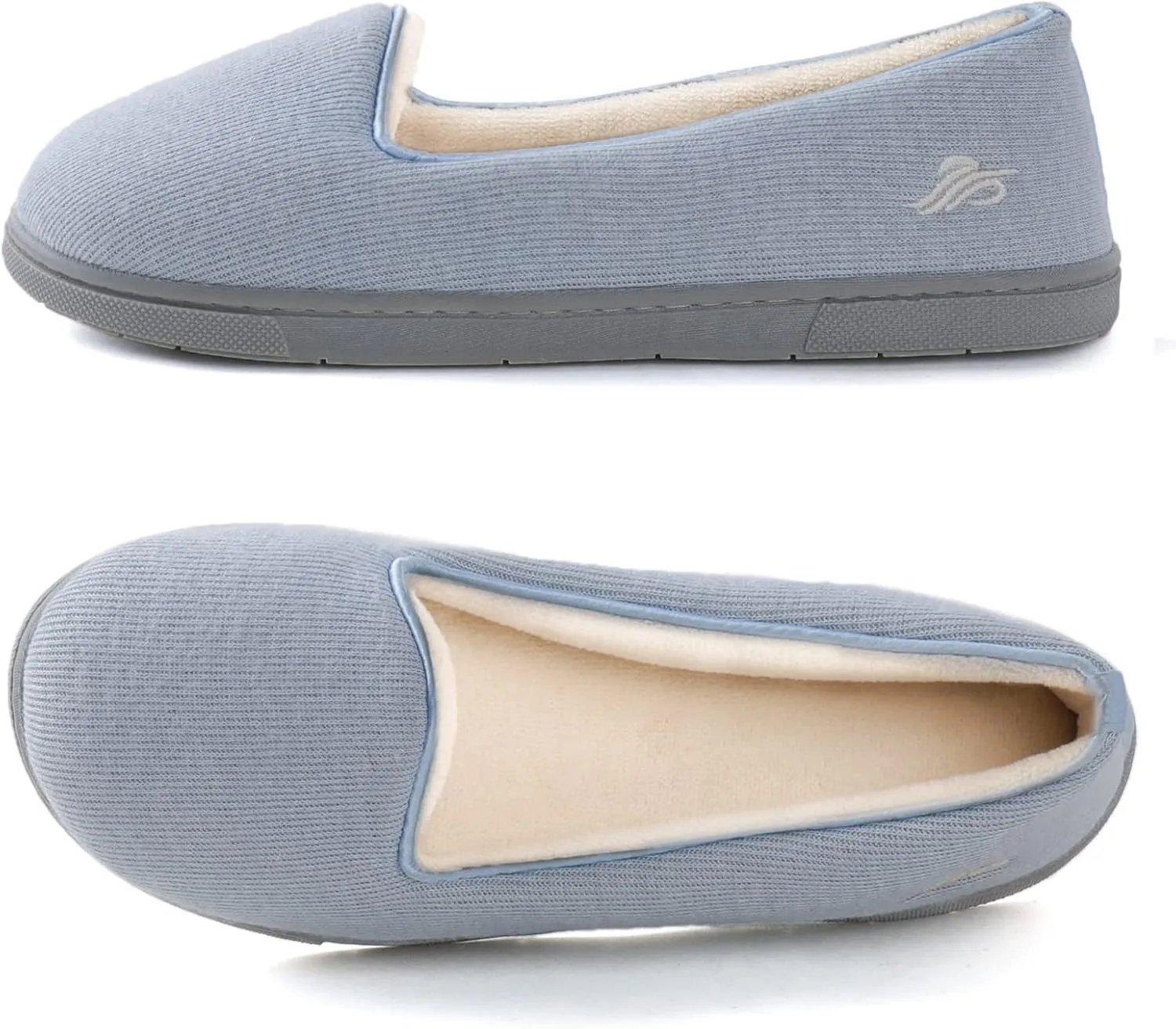 Wishcotton Women's Comfy Memory Foam ballerina House shoes, Women's Lightweight Loafer Slippers with Closed Back Indoor Outdoor
