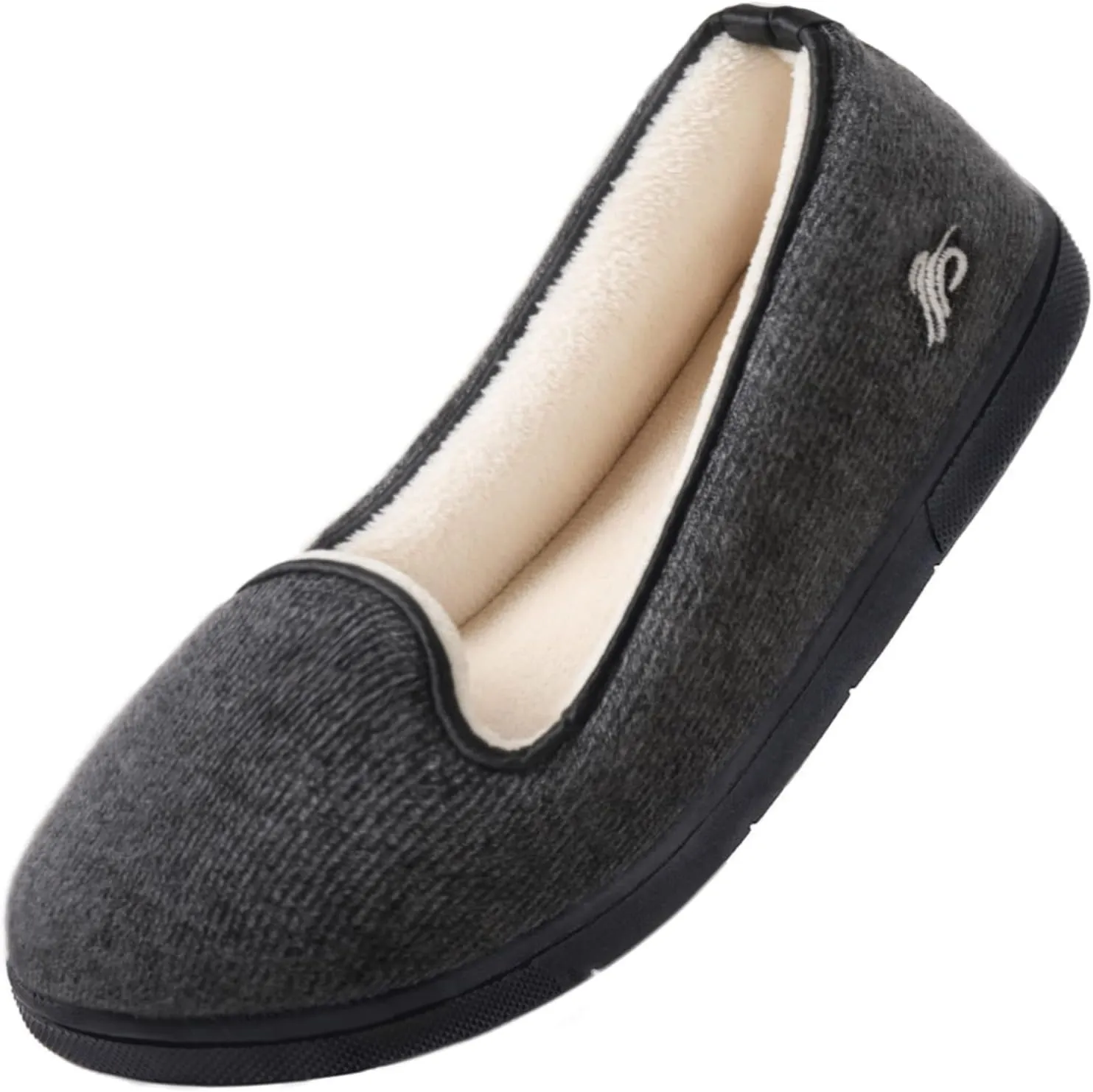 Wishcotton Women's Comfy Memory Foam ballerina House shoes, Women's Lightweight Loafer Slippers with Closed Back Indoor Outdoor