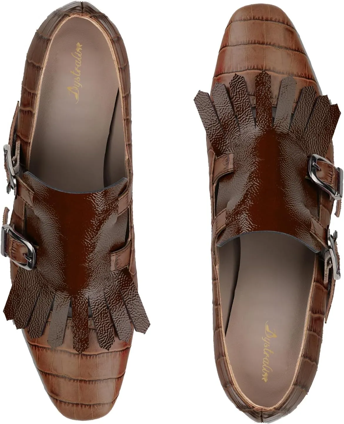 Women Fringe Loafer Pumps Chunky Heel Square Toe Loafers Buckle Strap Crocodile Pattern 2 inch Block Heel Slip On Dress Shoes Tassels Animal Print Sexy Fashion Retro Party 4-11 M US