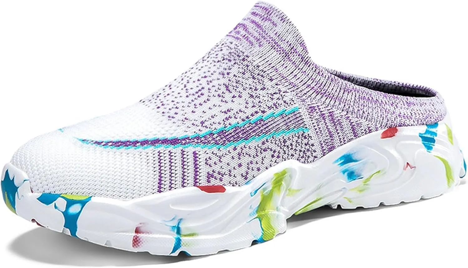 Womens Backless Sneakers Mesh Slip-on Mule Shoes Womens Running Shoes Wide Dress Casual Shoes Fashion Sneakers Waterproof Tennis Shoe Cross Trainer Shoe