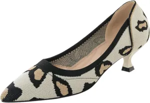 Womens Breathable Mesh Knitted Kitten Heels Pumps Classical Pointed Toe Comfortable Casual Formal Dress Party Shoes