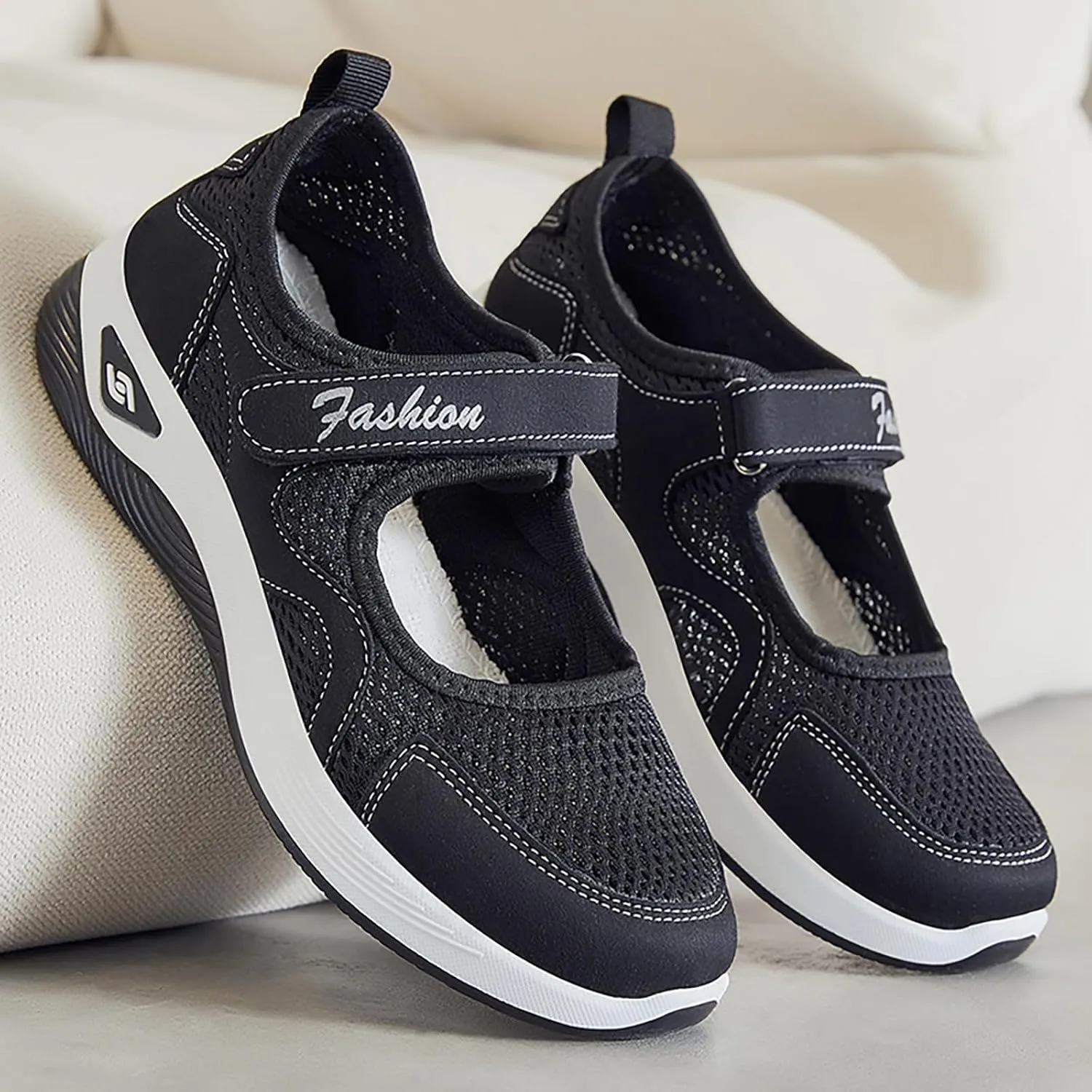 Women's Breathable Walking Shoes Comfortable Working Nurse Shoes Casual Nursing Orthotic Lightweight Shoe Adjustable Barefoot Casual Sneakers Zero Drop Arthritis Edema Sneakers Indoor Outdoor