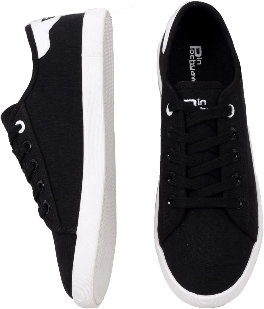 Womens Canvas Sneakers Lace Up Canvas Loafers Casual Non Slip Walking Shoes Classic Simple Flat Fashion Sneakers