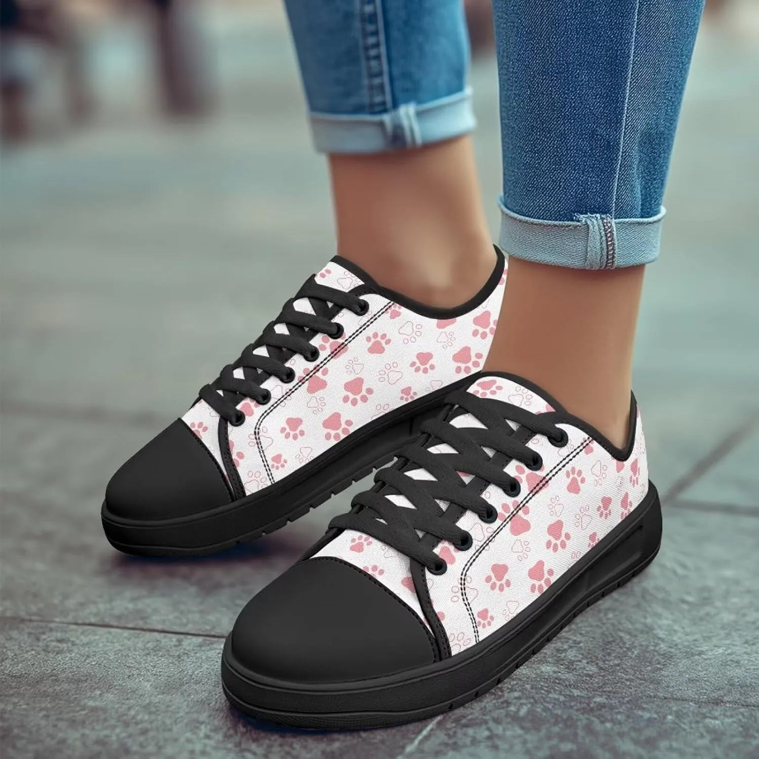 Women's Canvas Sneakers Low-top Fashion Sneaker Slip on Non-Slip Walking Shoes SizeUS 6-13.5