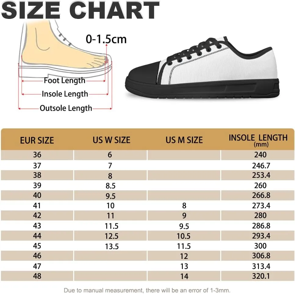 Women's Canvas Sneakers Low-top Fashion Sneaker Slip on Non-Slip Walking Shoes SizeUS 6-13.5