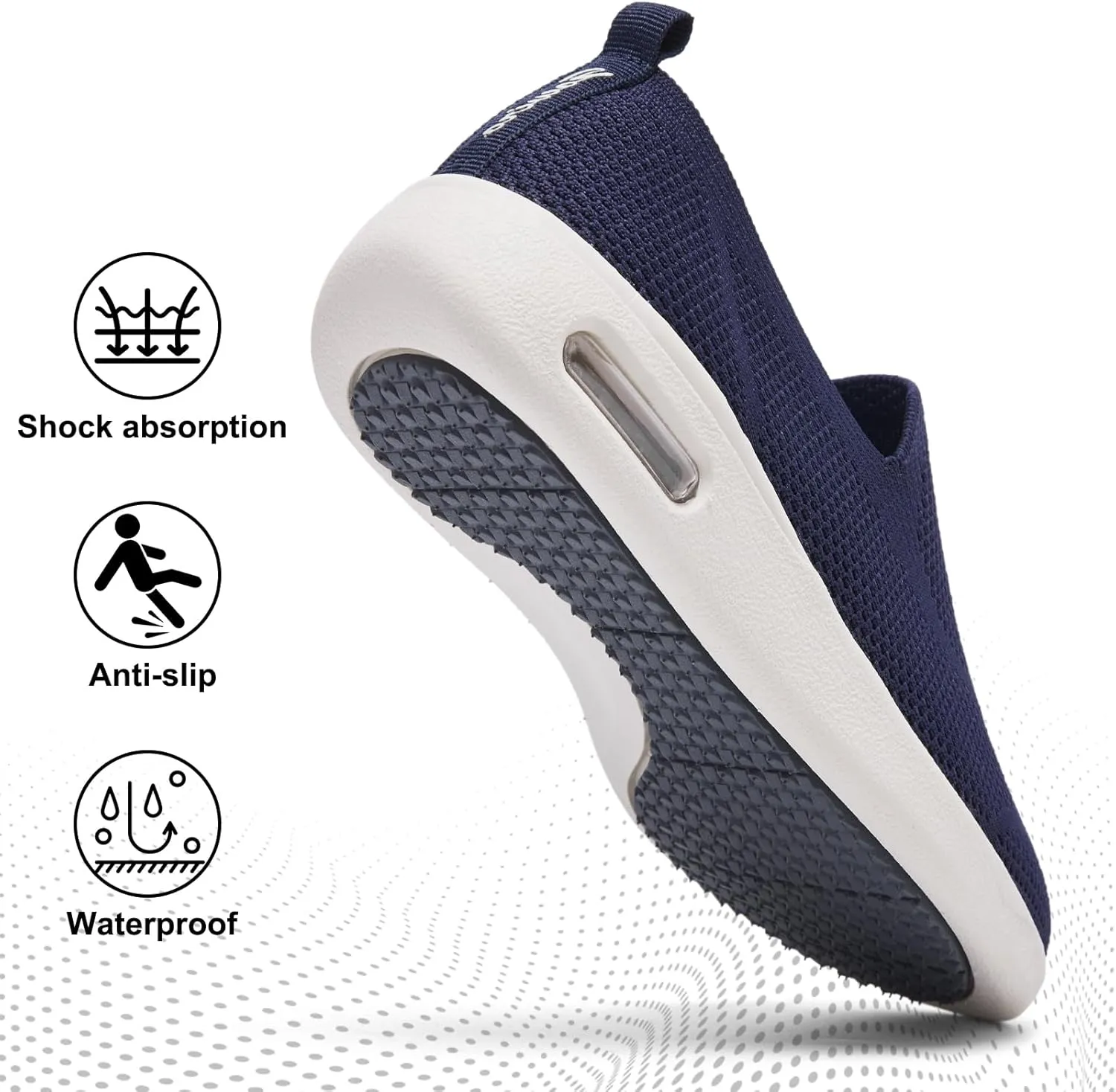 Women's Casual Walking Shoes, Breathable Knitted Upper, Anti Slip Sole with air Cushion, Fashionable and Simple Design