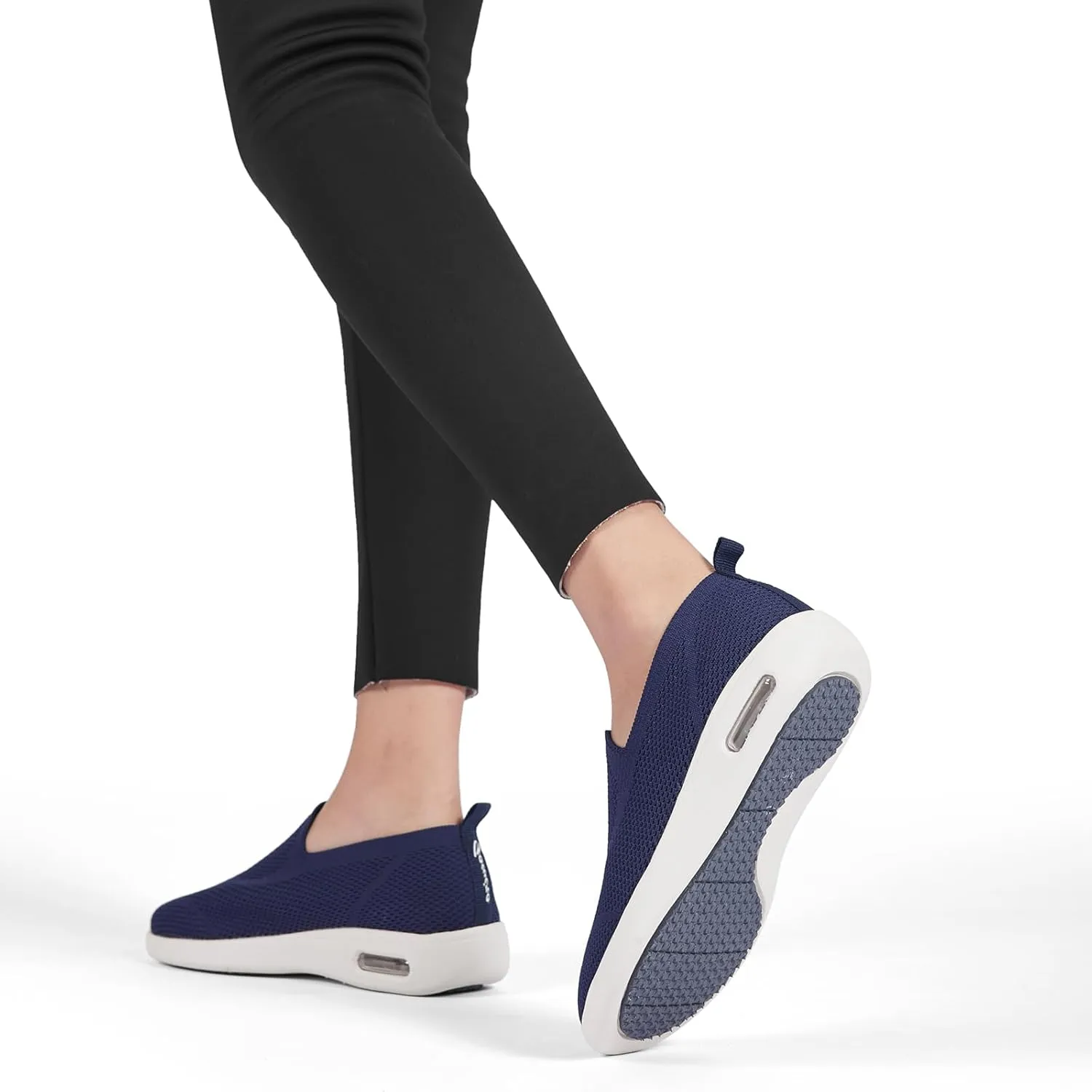 Women's Casual Walking Shoes, Breathable Knitted Upper, Anti Slip Sole with air Cushion, Fashionable and Simple Design