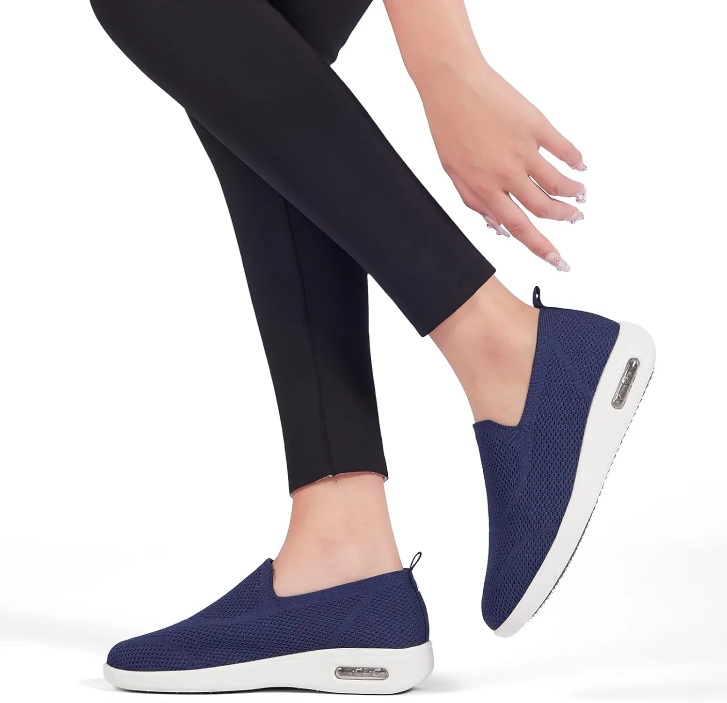 Women's Casual Walking Shoes, Breathable Knitted Upper, Anti Slip Sole with air Cushion, Fashionable and Simple Design