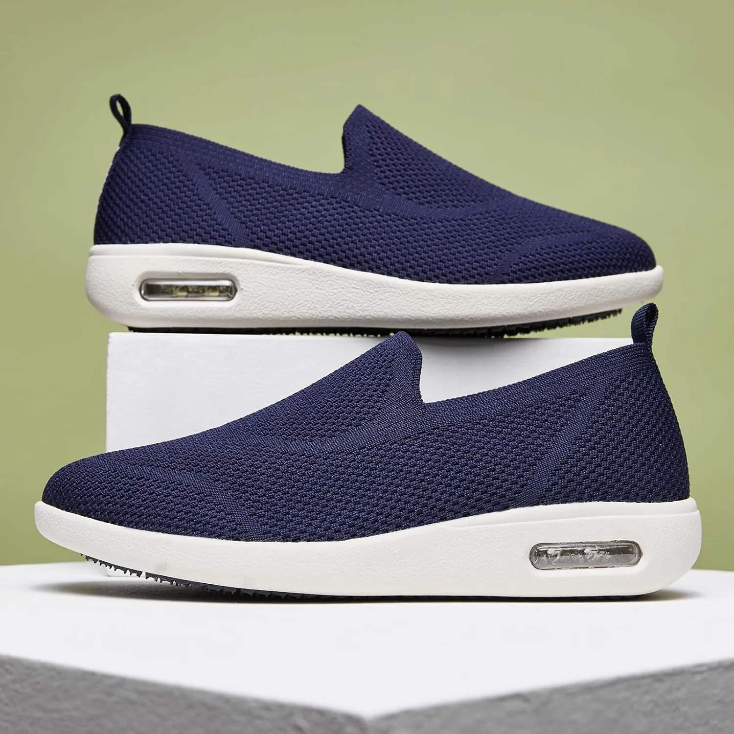 Women's Casual Walking Shoes, Breathable Knitted Upper, Anti Slip Sole with air Cushion, Fashionable and Simple Design
