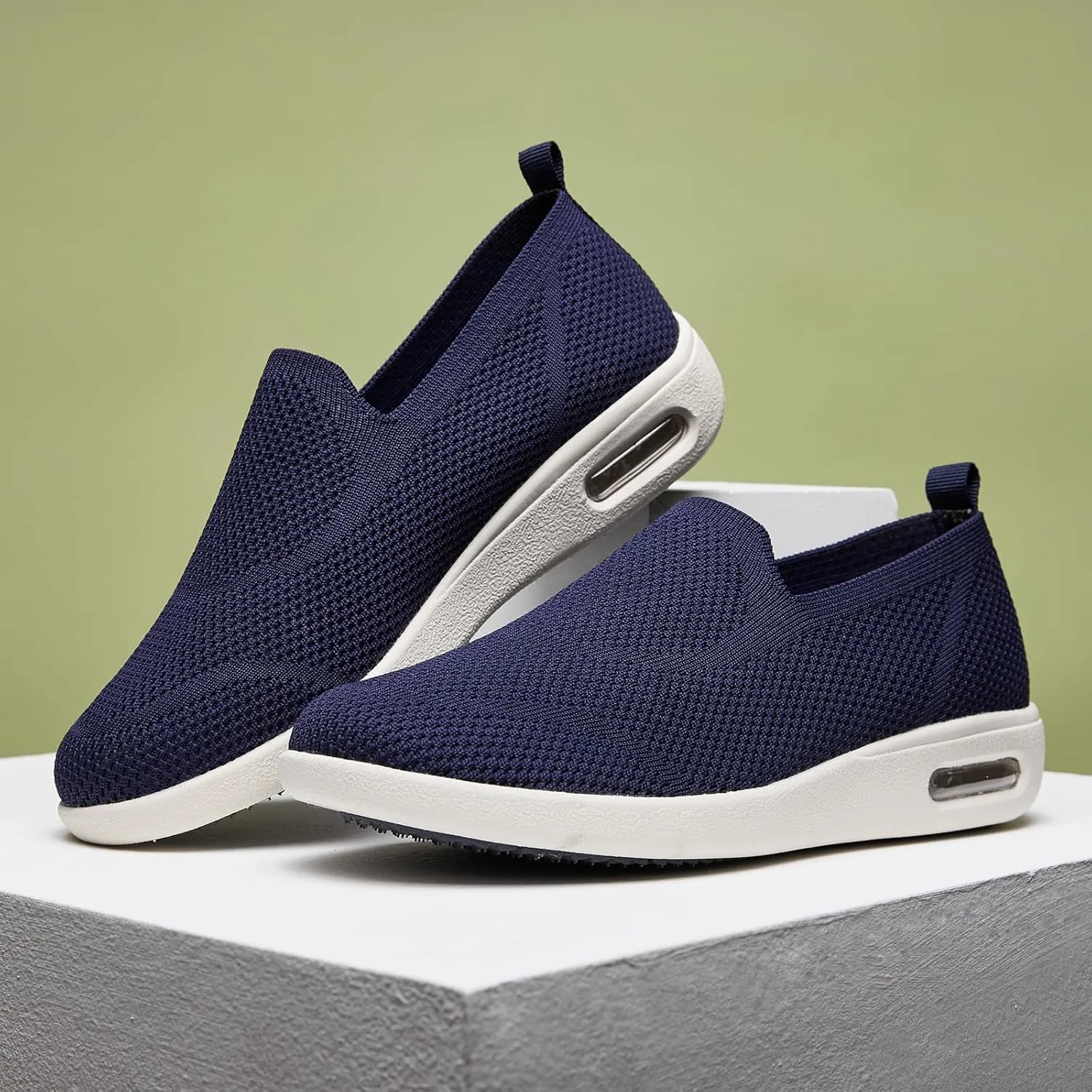 Women's Casual Walking Shoes, Breathable Knitted Upper, Anti Slip Sole with air Cushion, Fashionable and Simple Design