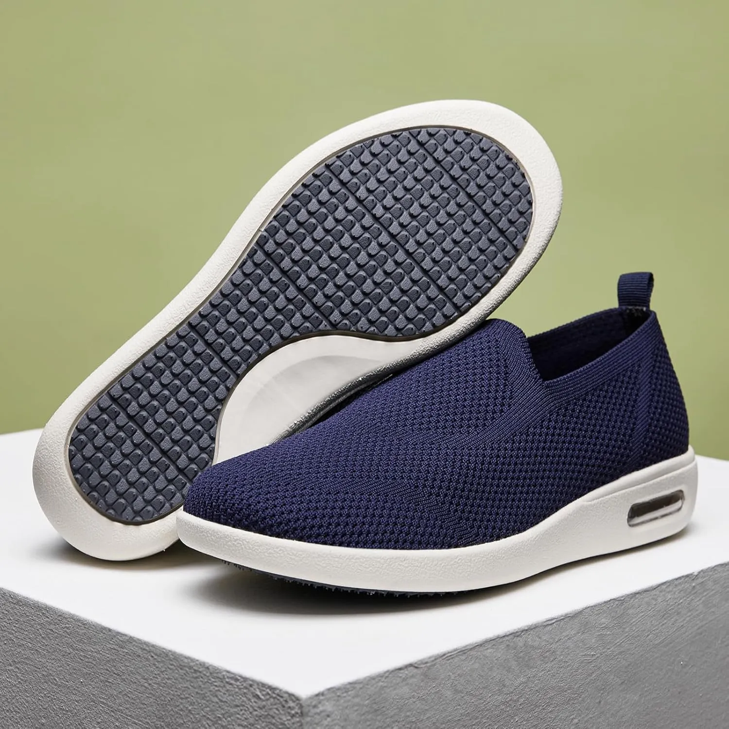 Women's Casual Walking Shoes, Breathable Knitted Upper, Anti Slip Sole with air Cushion, Fashionable and Simple Design